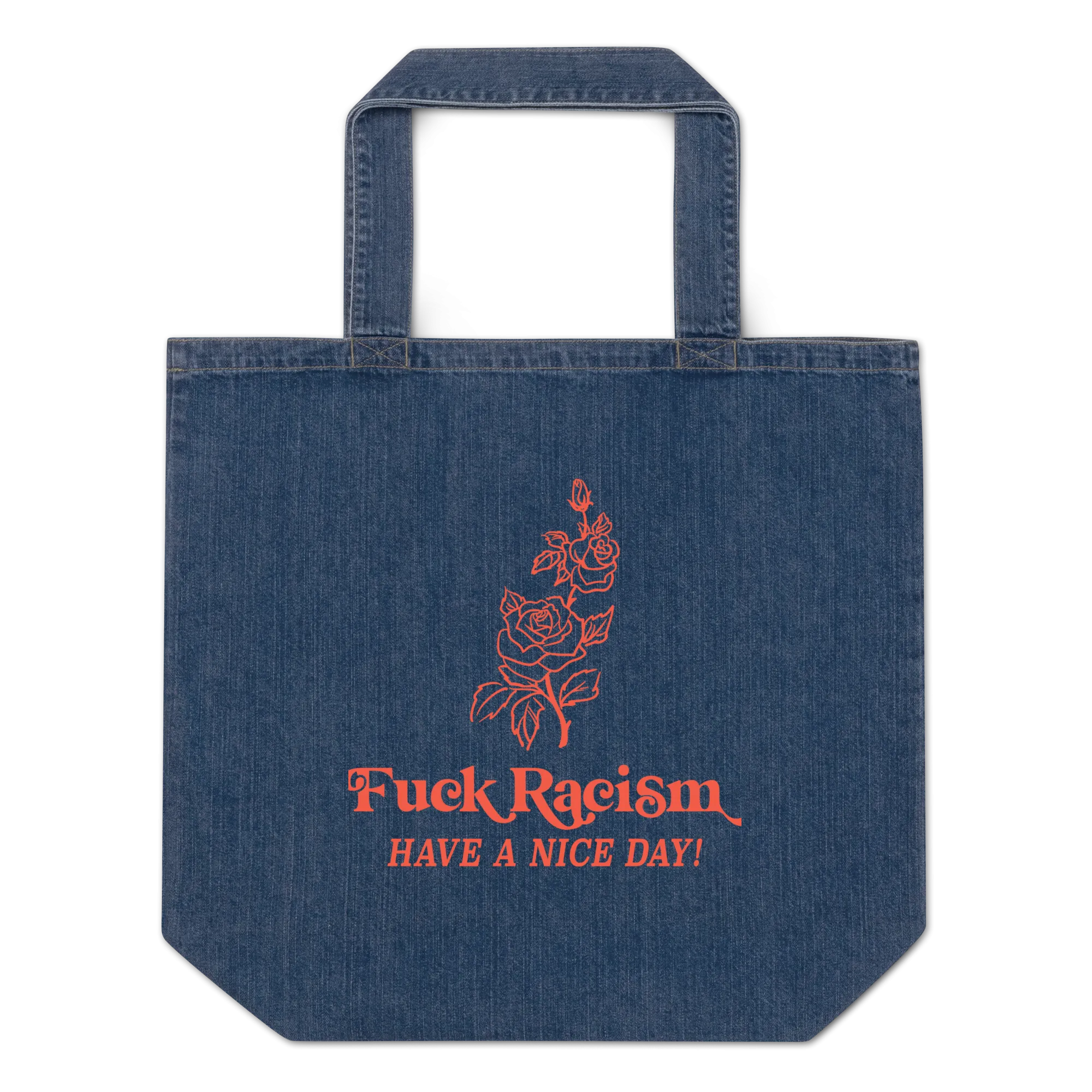 Fuck Racism Organic Denim Tote Bag