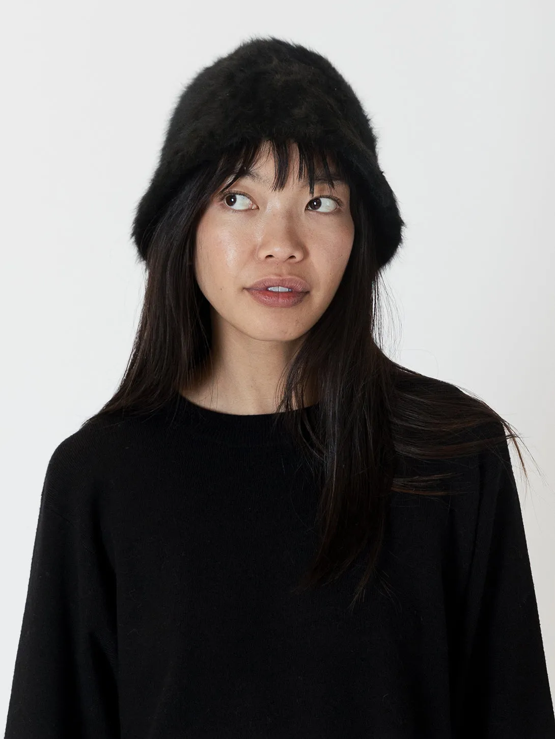 Fuzzy Bucket Hat - Black