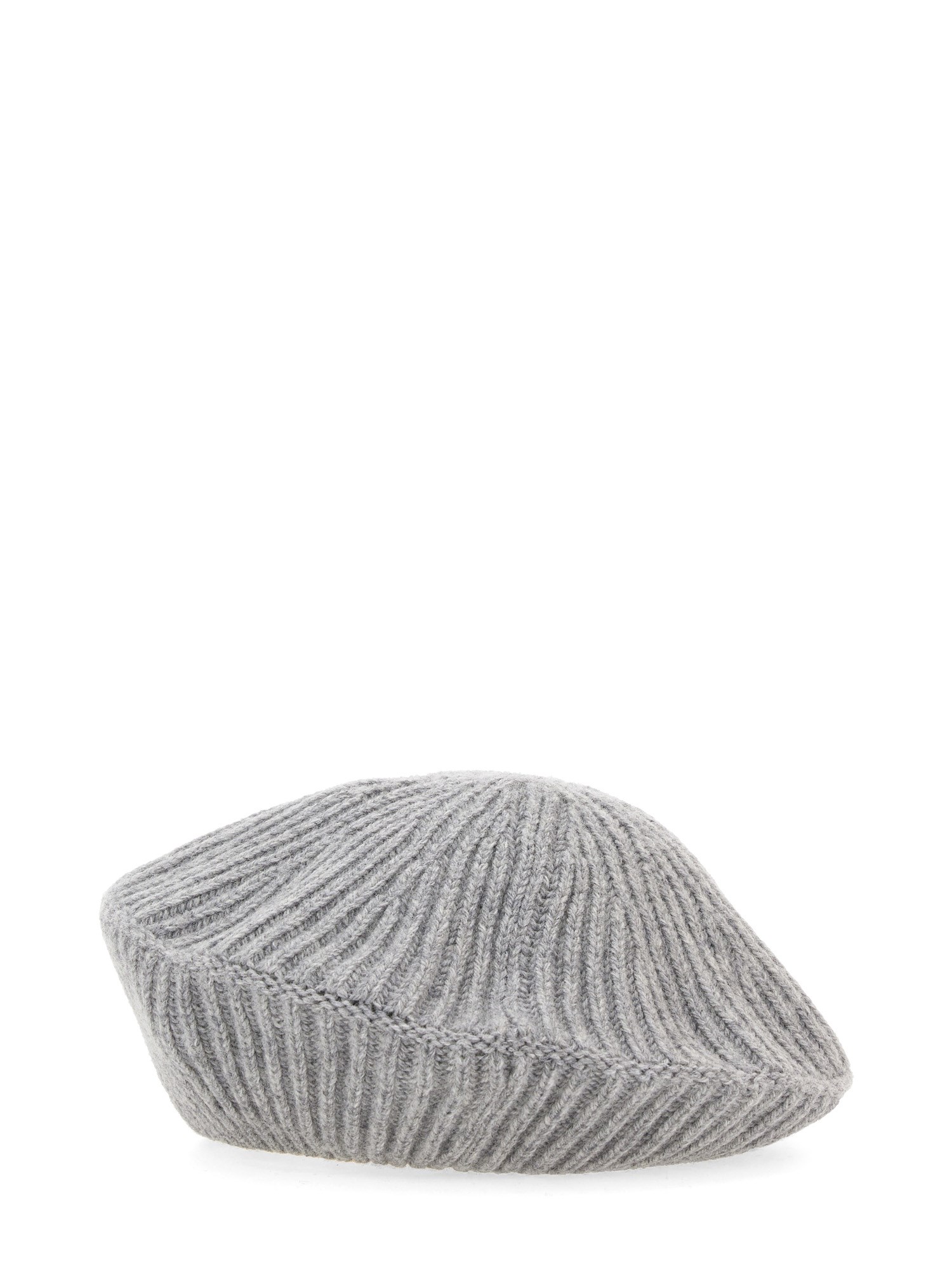 GANNI    WOOL RIBBED KNIT BEANIE