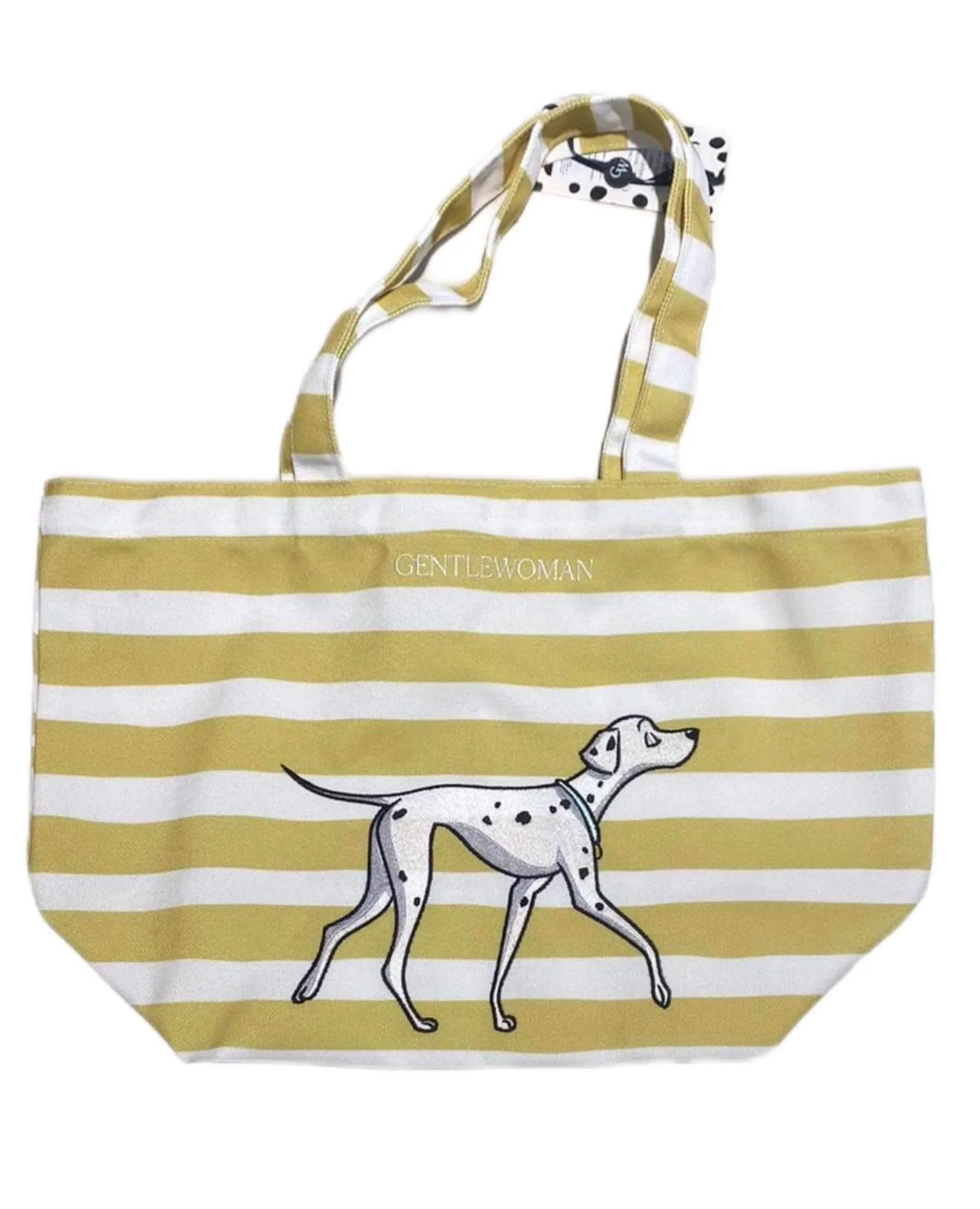 GENTLE WOMAN Dalmatians Striped Tote Bag