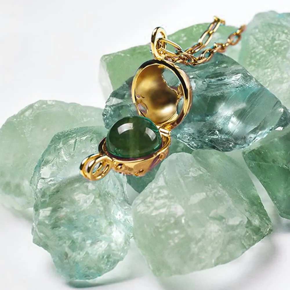 Globe Locket Green Jade