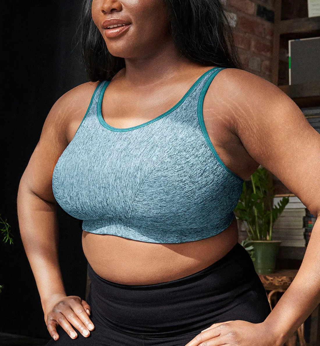 Goddess Non Wire Sports Bra (6913) - Teal Heather