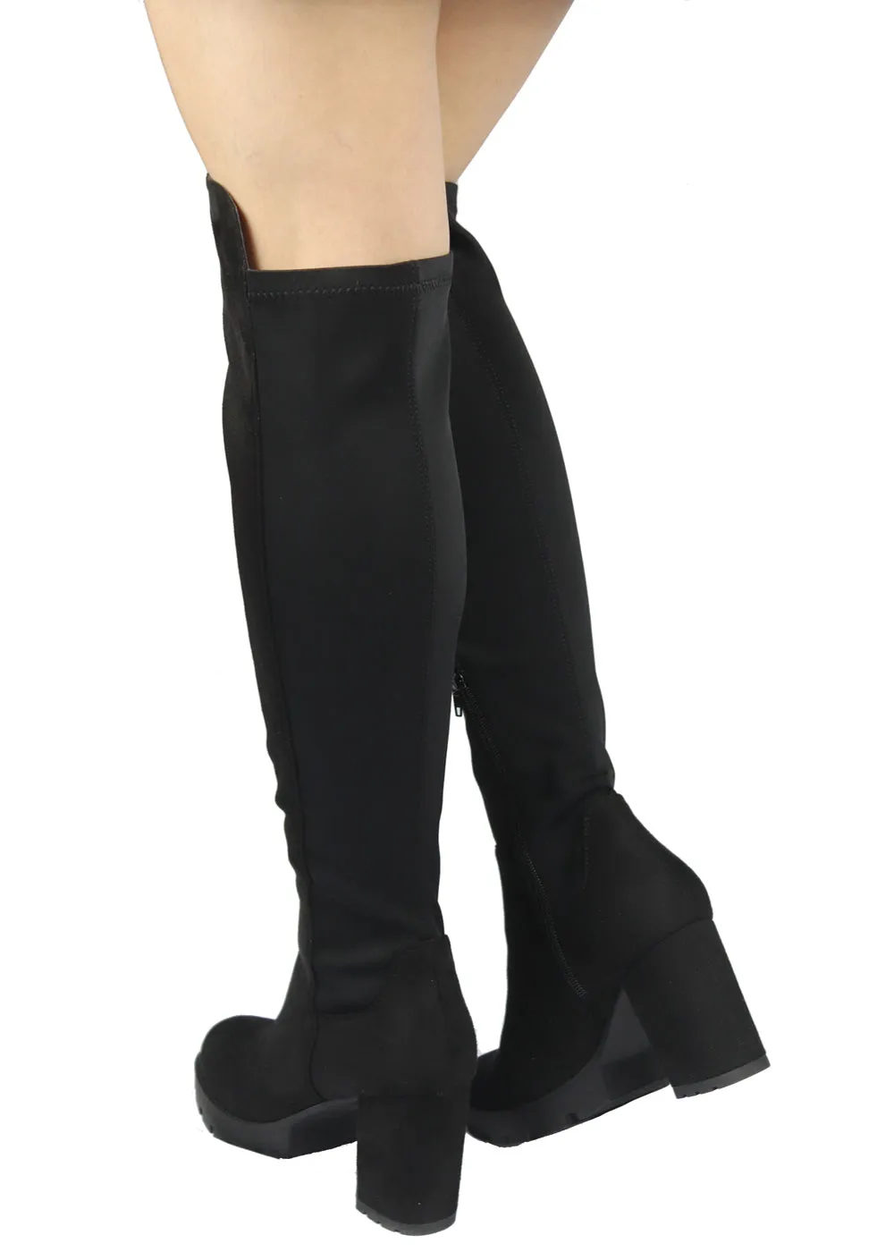 GOSSIP-10 PLATFORM CHUNKY HEEL OVER THE KNEE HIGH BOOTS