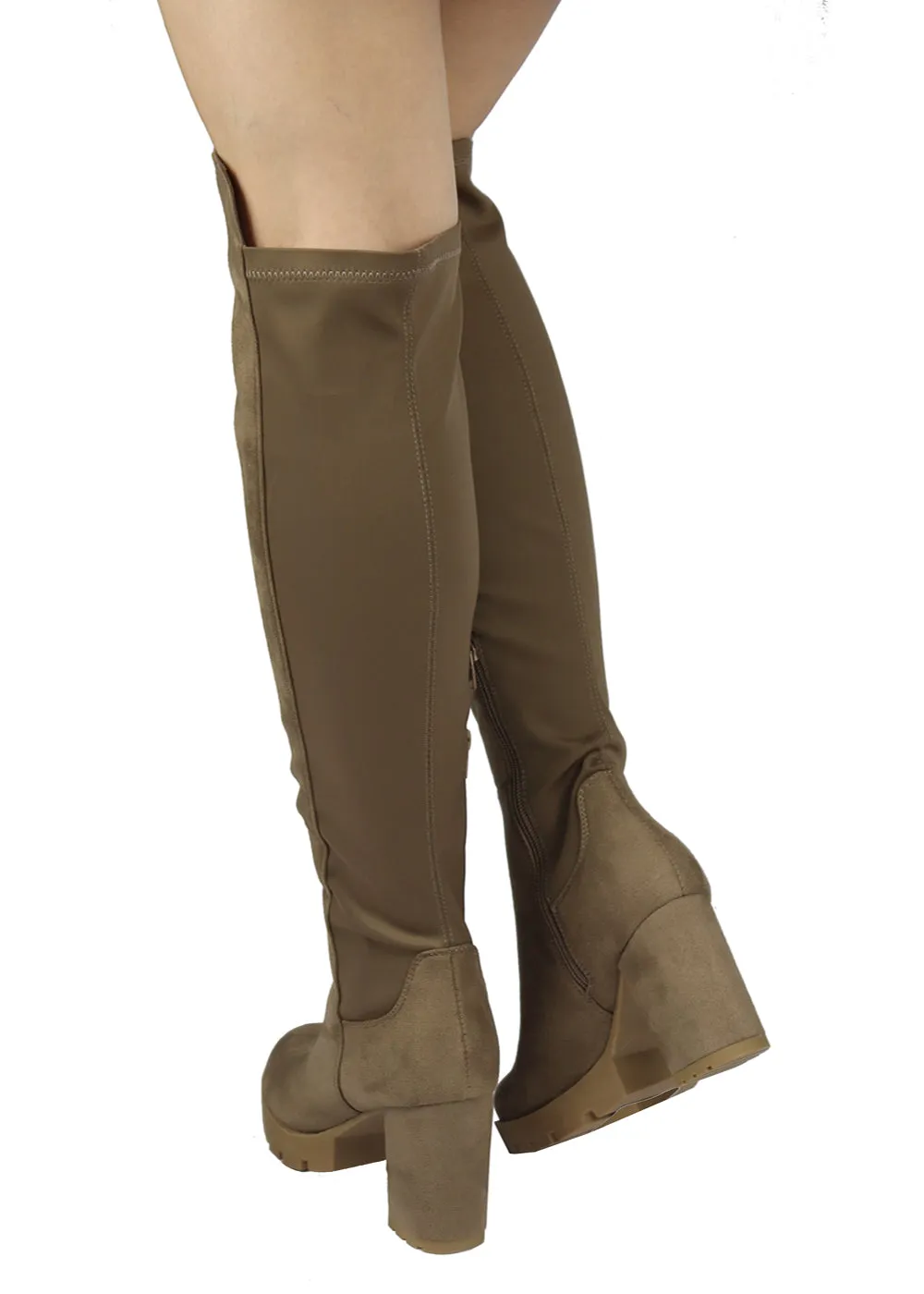 GOSSIP-10 PLATFORM CHUNKY HEEL OVER THE KNEE HIGH BOOTS