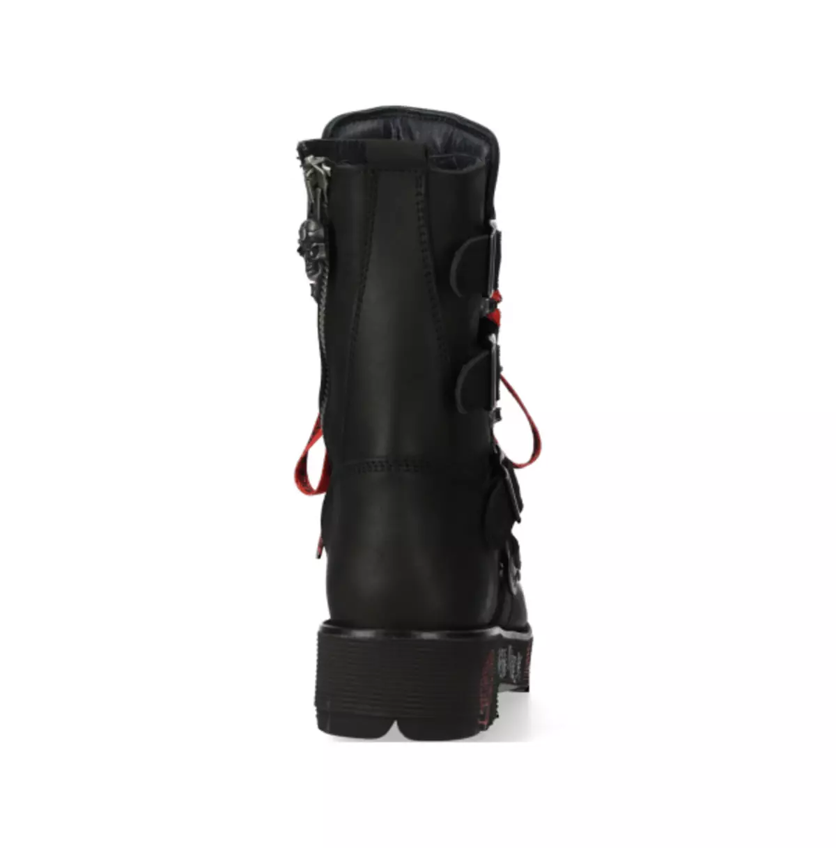 Gothic Black Ranger Boots | Red Lace-Up With Buckles Boots