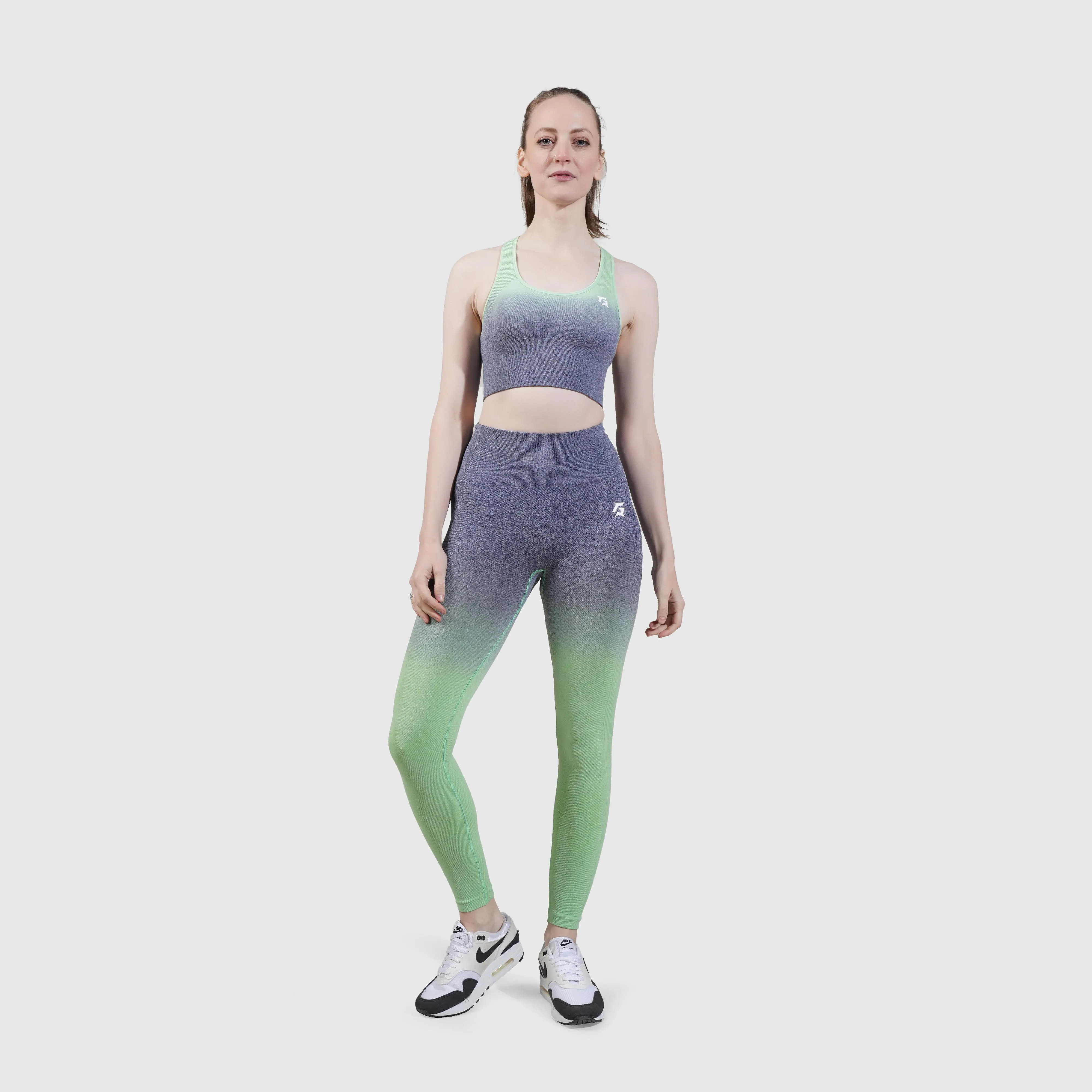 Gradient Seamless Sports Bra (Green)