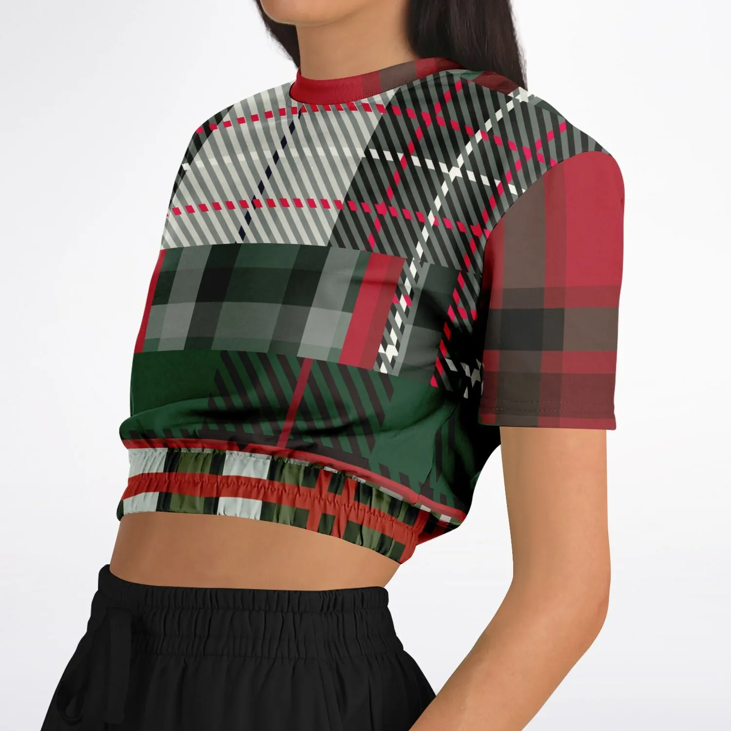 Great Scots Short Sleeve Cropped Eco-Poly Sweater