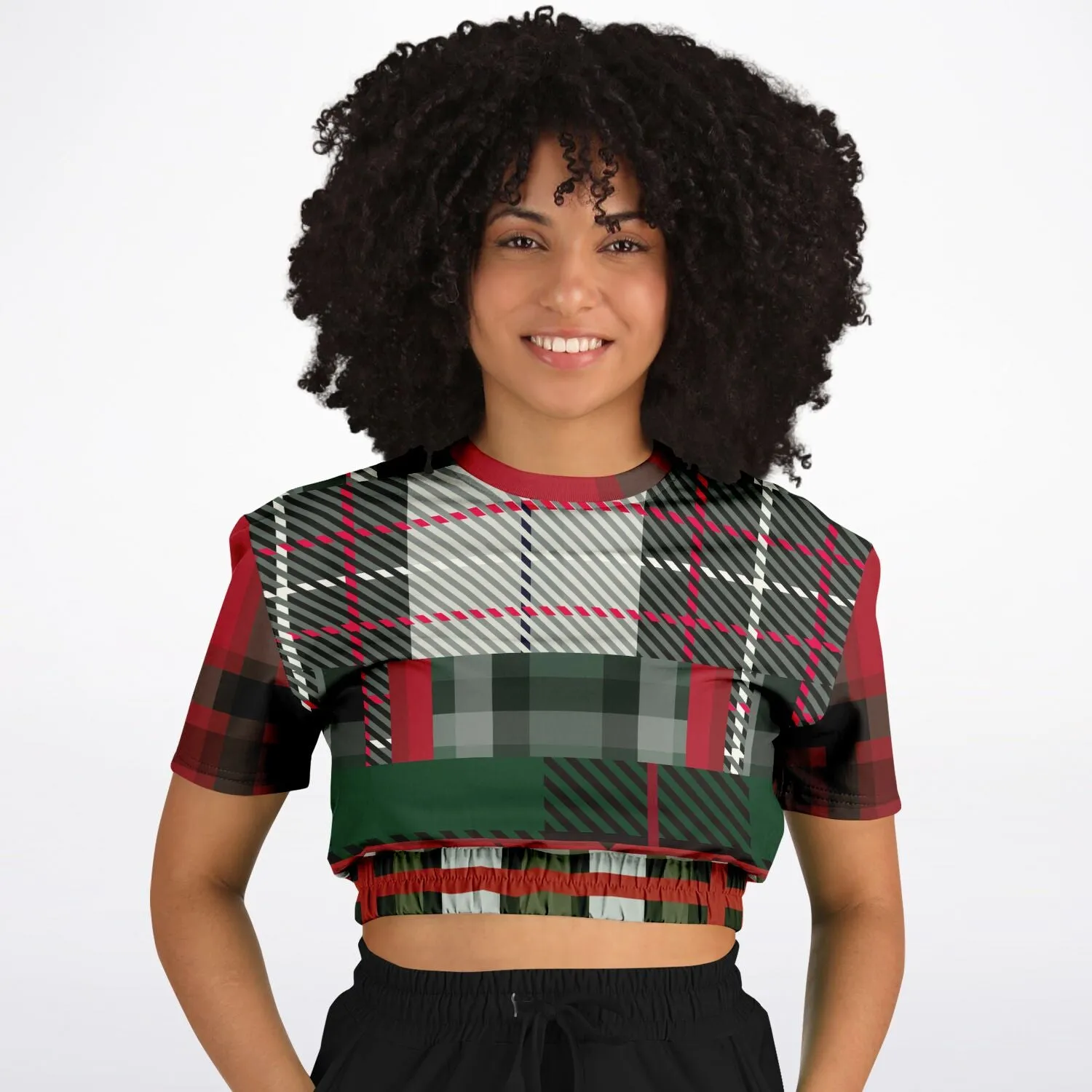 Great Scots Short Sleeve Cropped Eco-Poly Sweater