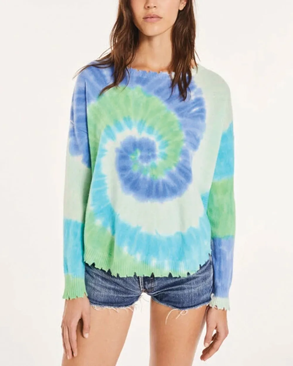 Green and Blue Tie Dye Mela Sunny Sweater