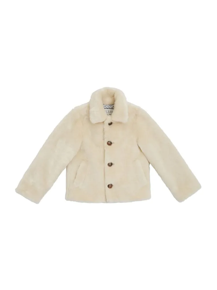 Guess Faux-Fur Balloon Girl Peacoat (Kids 7-16)