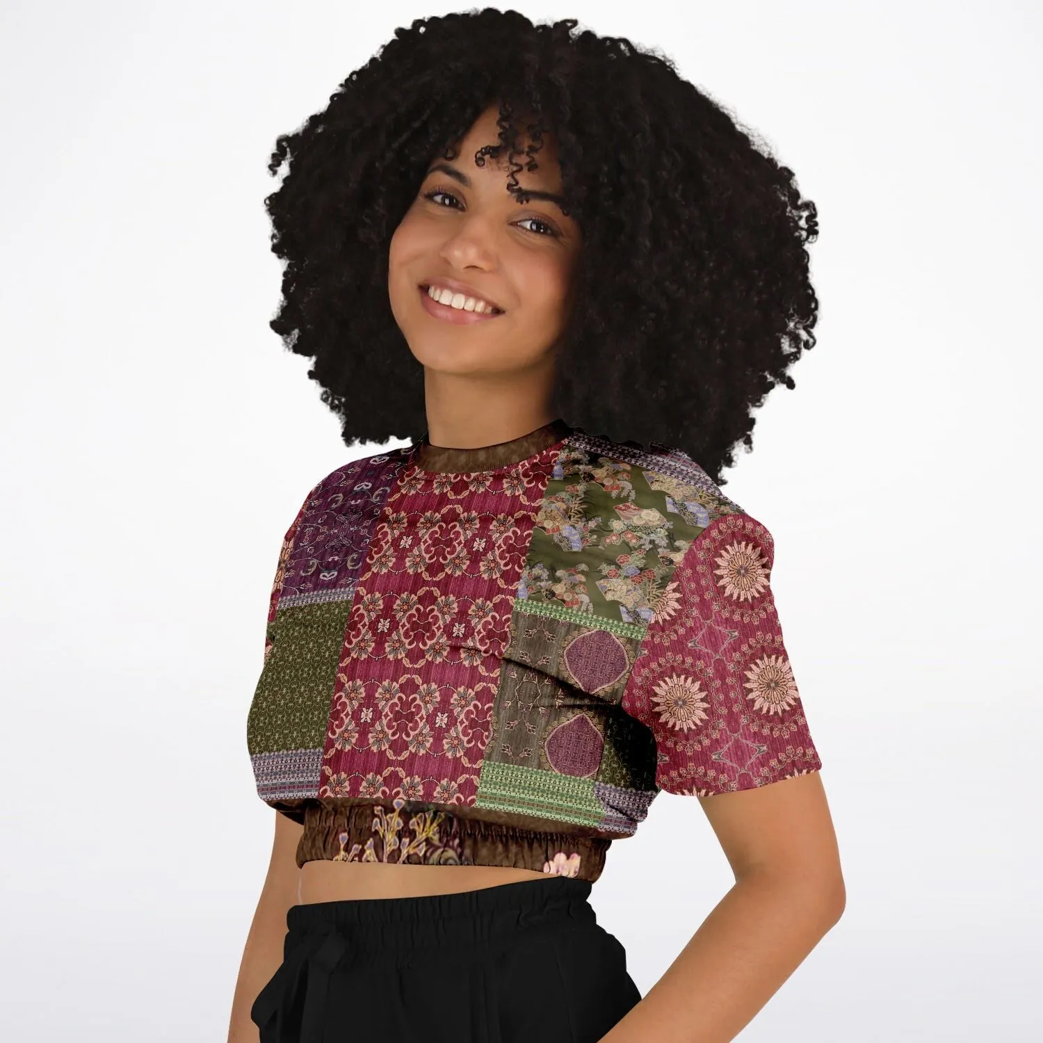 Gypsy Haight Short Sleeve Cropped Eco-Poly Sweater