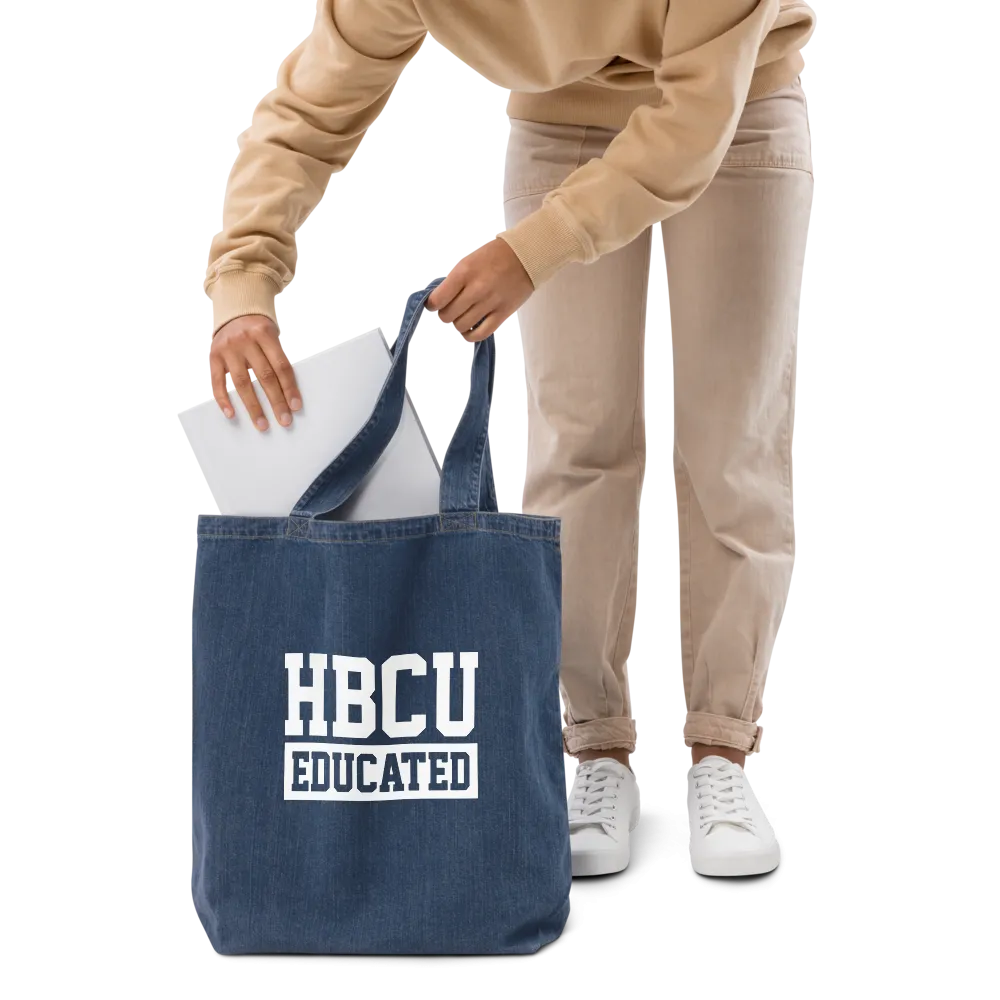 HBCU Educated Organic Denim Tote Bag