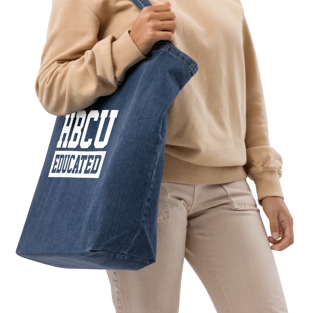 HBCU Educated Organic Denim Tote Bag