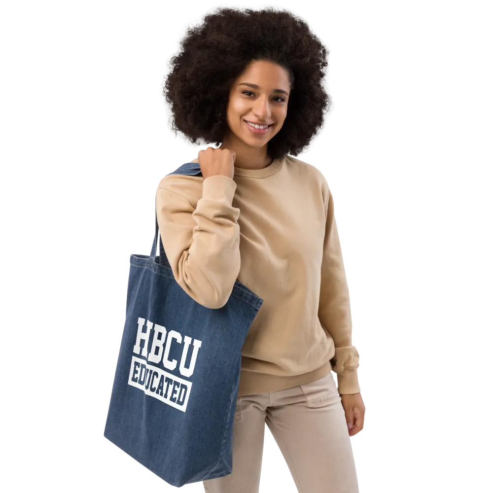 HBCU Educated Organic Denim Tote Bag