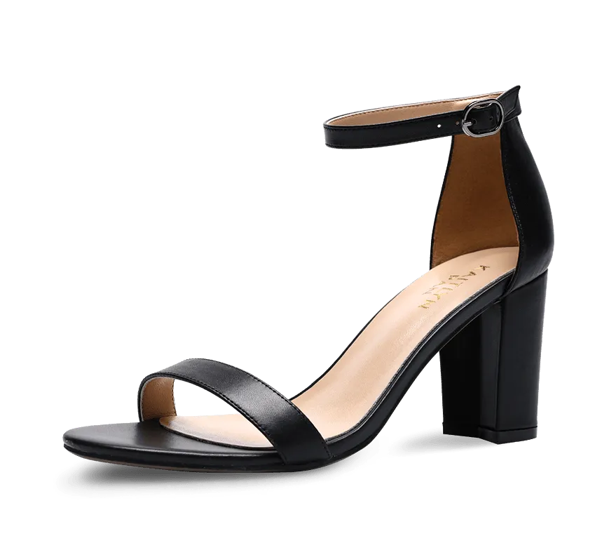 Heather Block High Heel Sandals