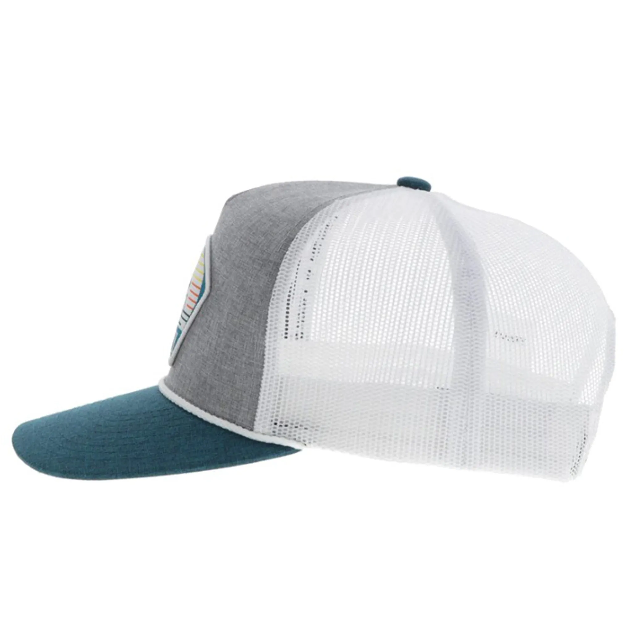 Hooey Punchy Grey, White, and Teal Hat