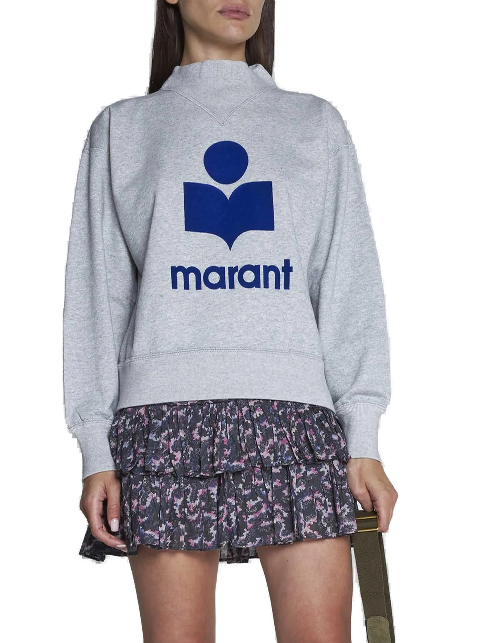 Isabel Marant toile Mock Neck Logo Printed Sweater