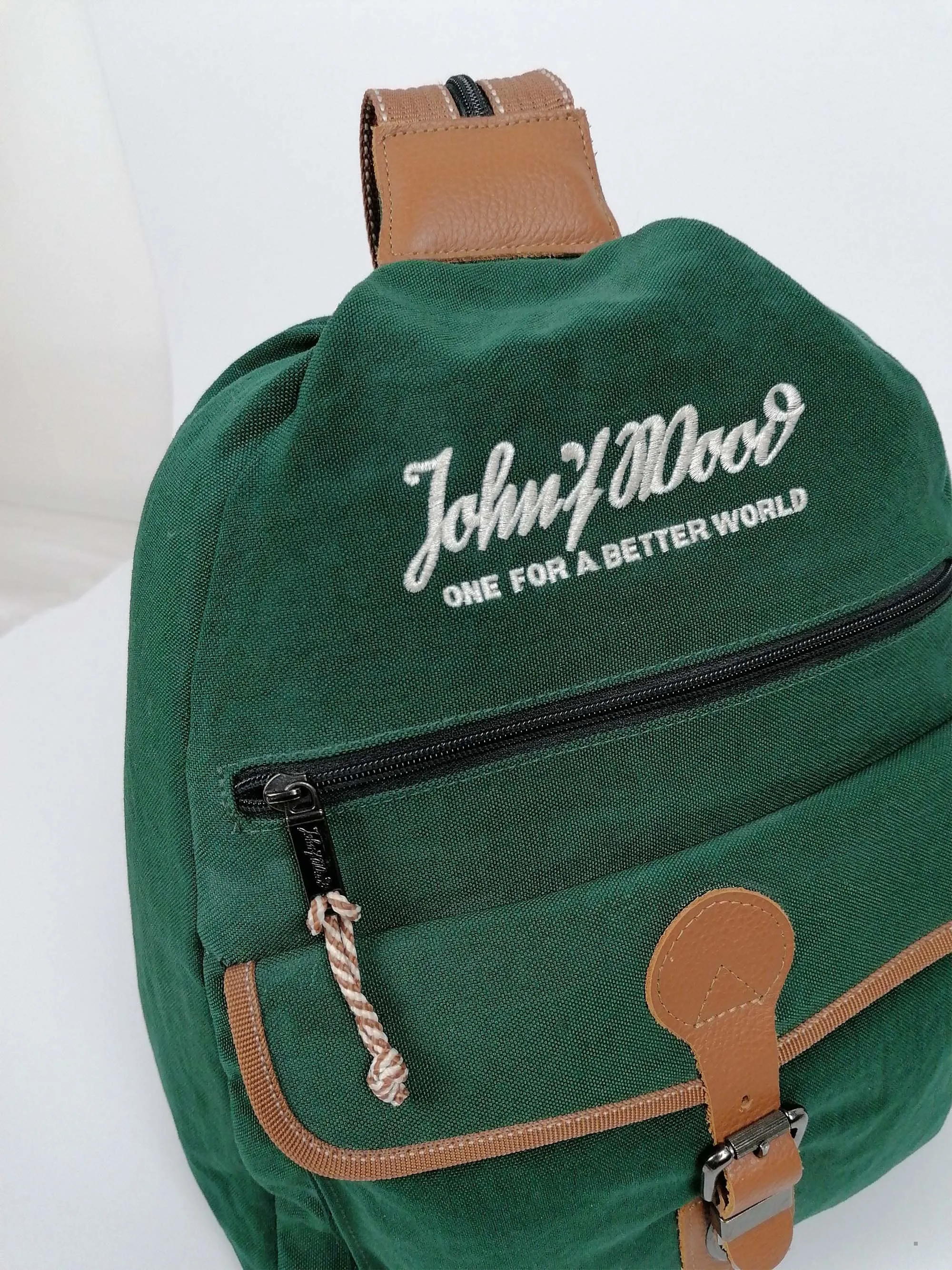 John F Woods Green Canvas Rucksack