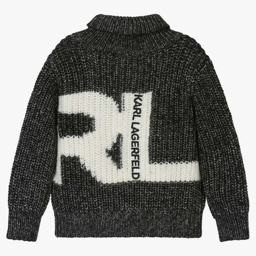 Karl Lagerfeld Knitted Turtle Neck Embroidered Logo Sweater