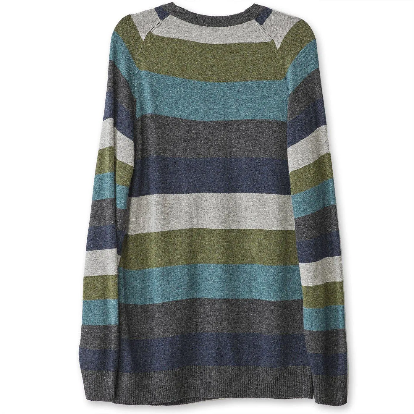 Kavu Atkinson Stripe Merino Sweater in Blue Spruce