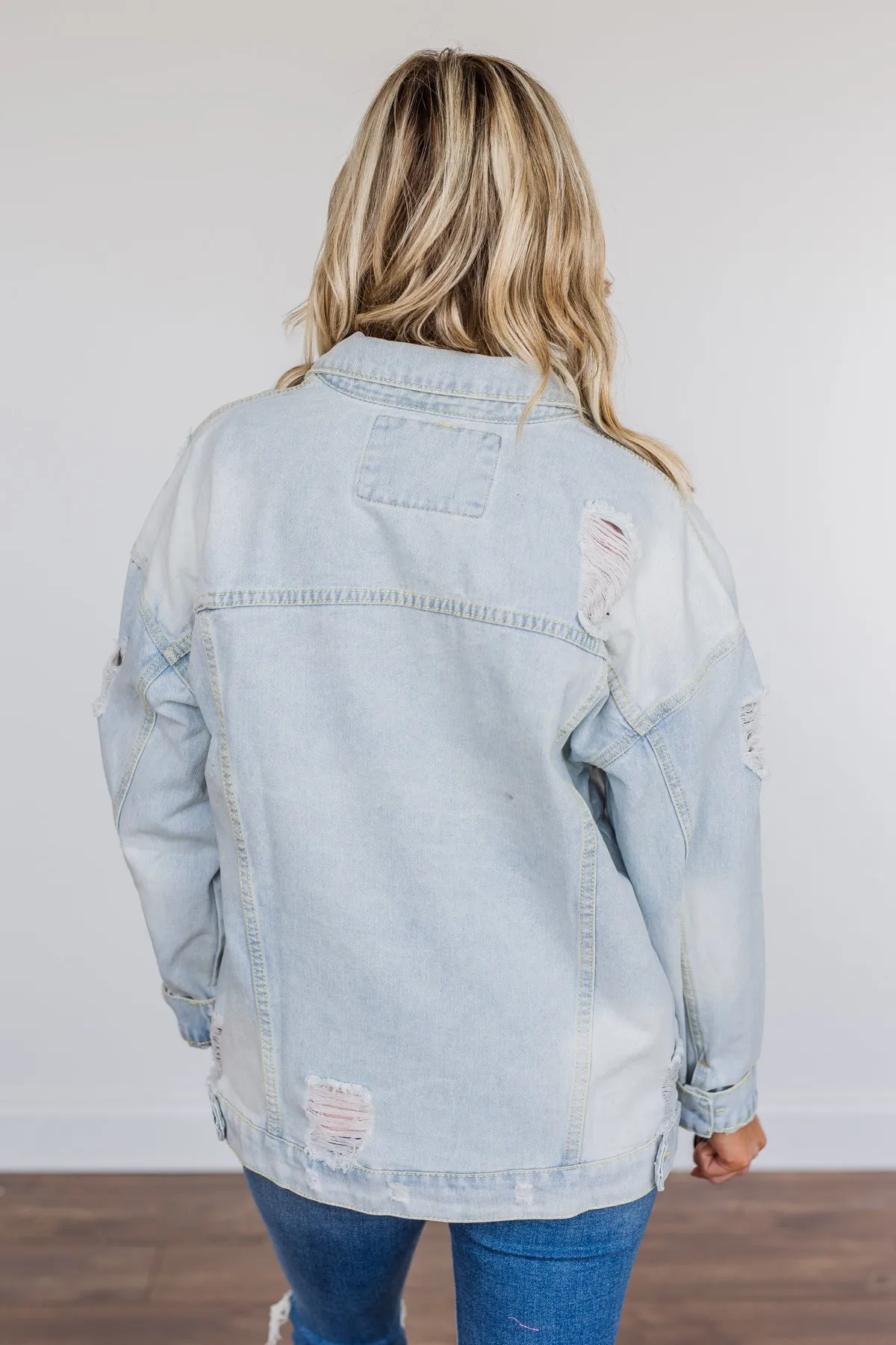 Keep Them Talking Denim Jacket- Light Wash