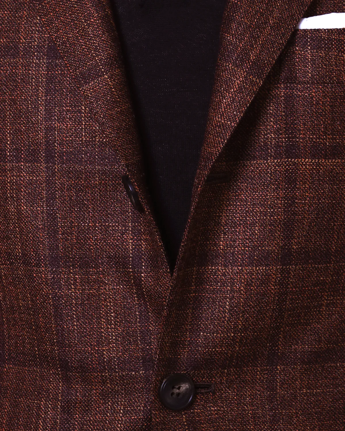 Kiton Rust and Burgundy Windowpane Cashmere Blend Sportcoat