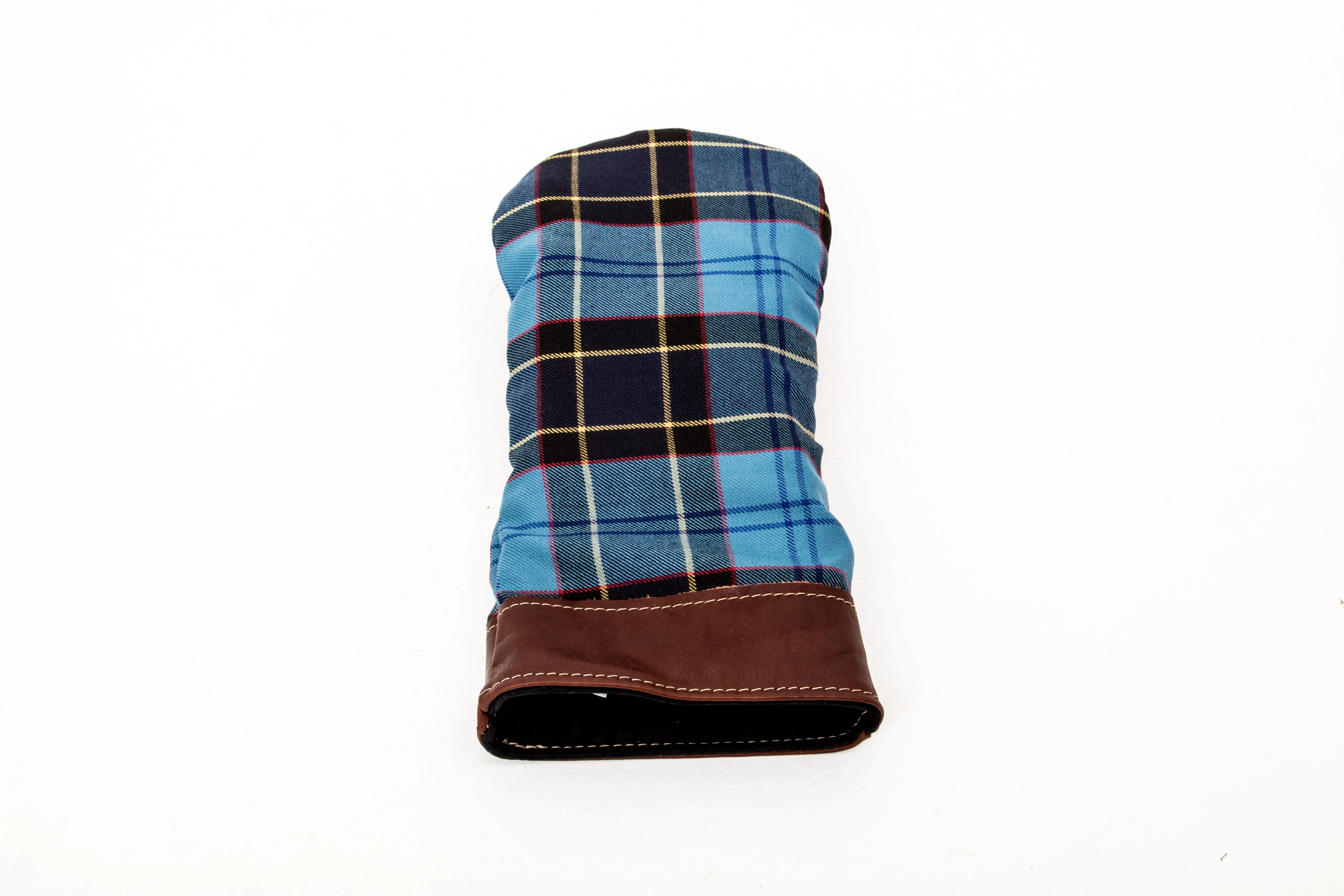 Leather and Wool Tartan Head Cover