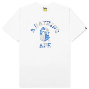 Liquid Camo College Tee - White/Blue