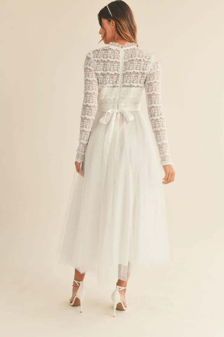 Maeve Lace Bodice Midi Dress