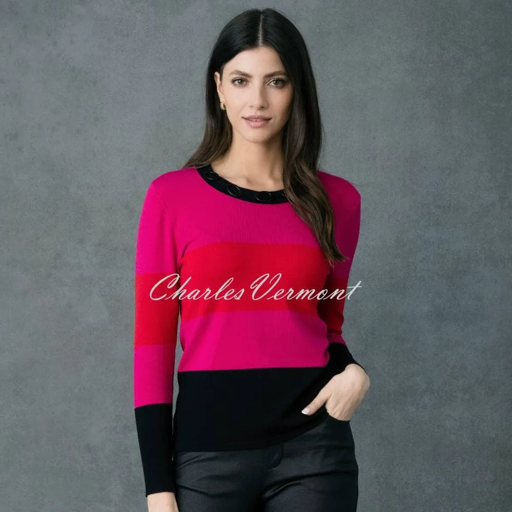 Marble Sweater - Style 6325-109 (Raspberry / Red / Black)