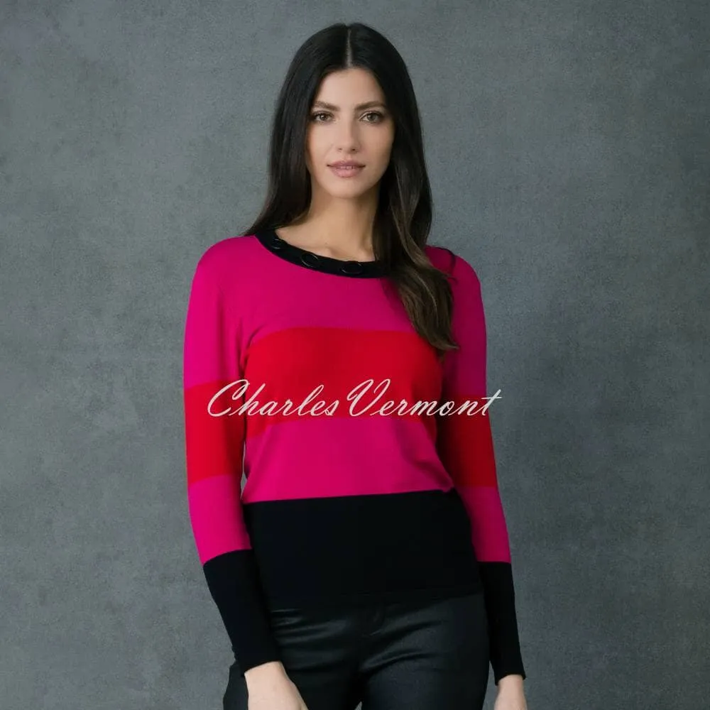 Marble Sweater - Style 6325-109 (Raspberry / Red / Black)