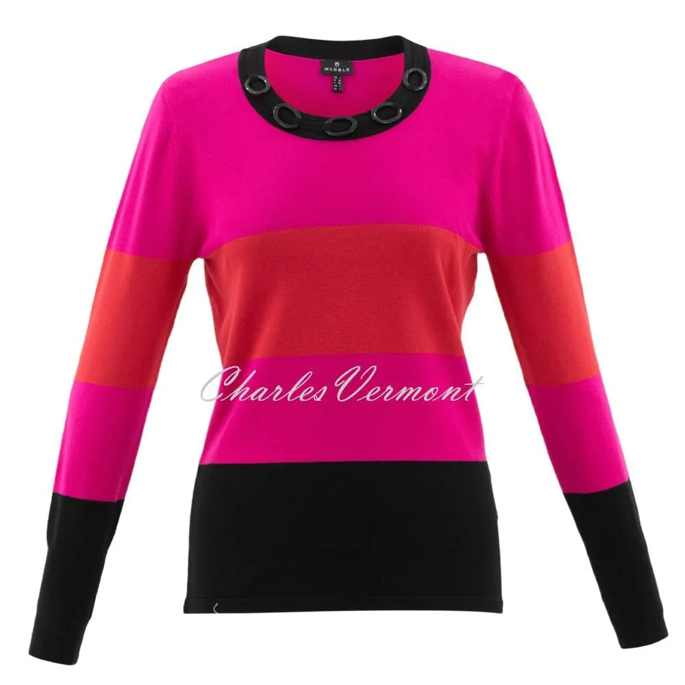 Marble Sweater - Style 6325-109 (Raspberry / Red / Black)