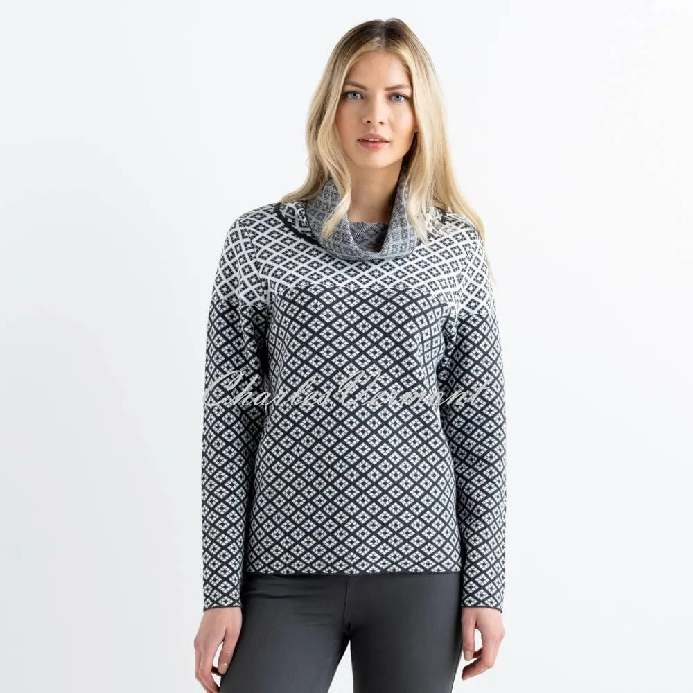 Marble Sweater - Style 6782-105 (Charcoal Grey / Ivory)