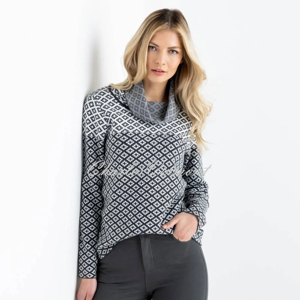 Marble Sweater - Style 6782-105 (Charcoal Grey / Ivory)