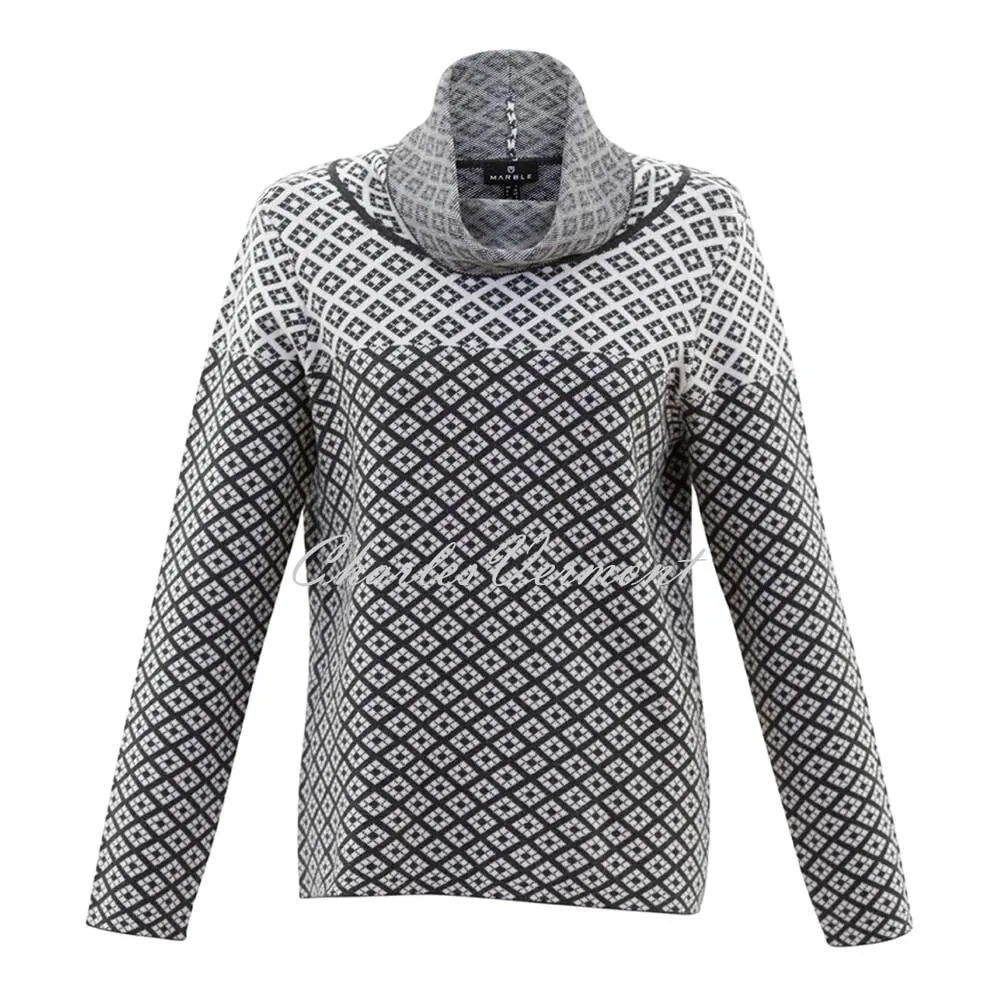 Marble Sweater - Style 6782-105 (Charcoal Grey / Ivory)