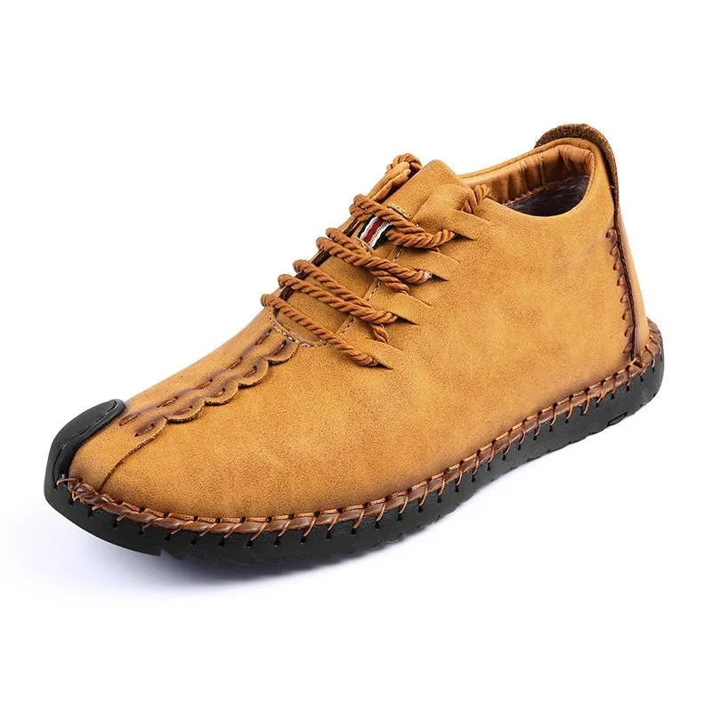 Men's Comfortable Leather Hand Stitching Ankle Boots