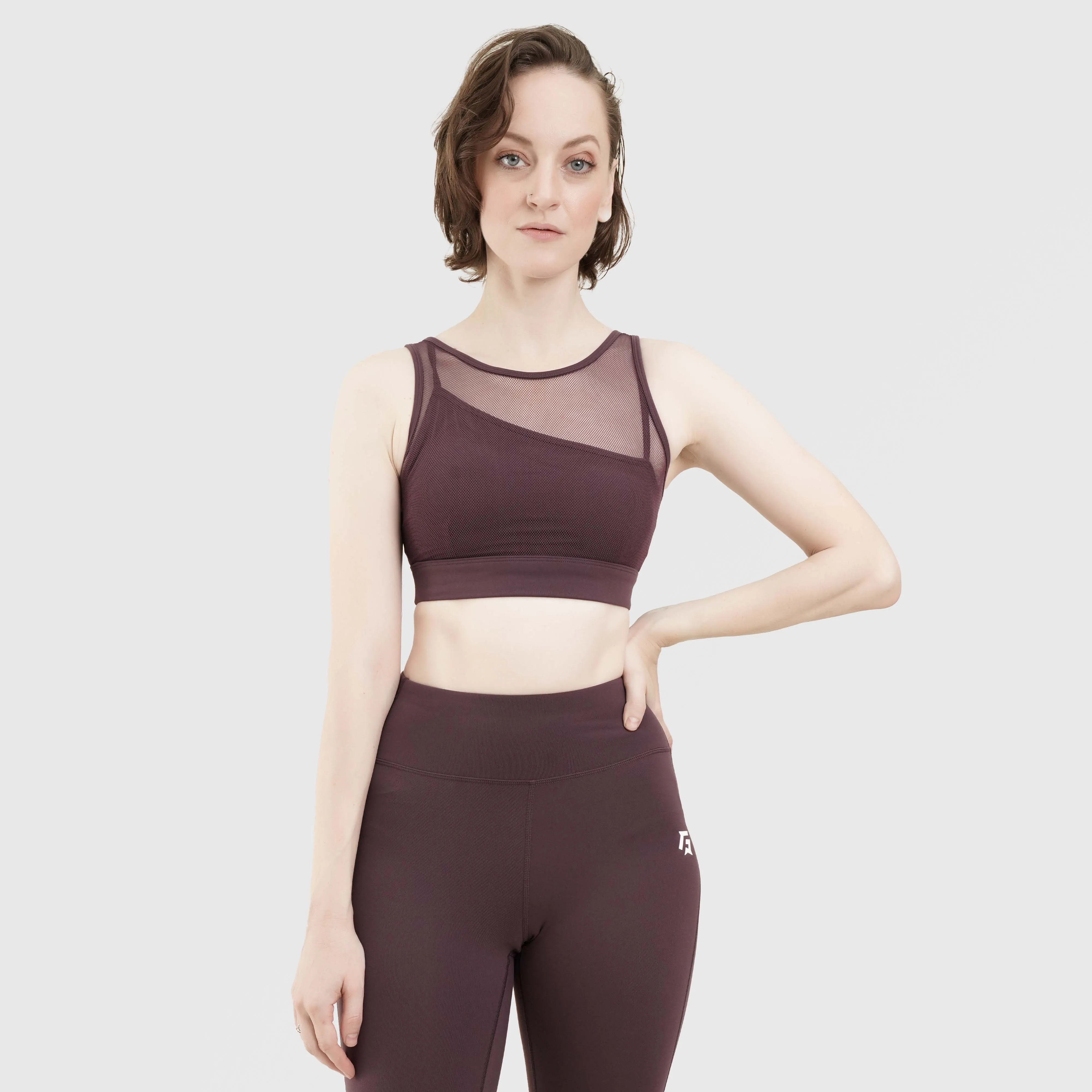 Mesh Sports Bra (Burgundy)