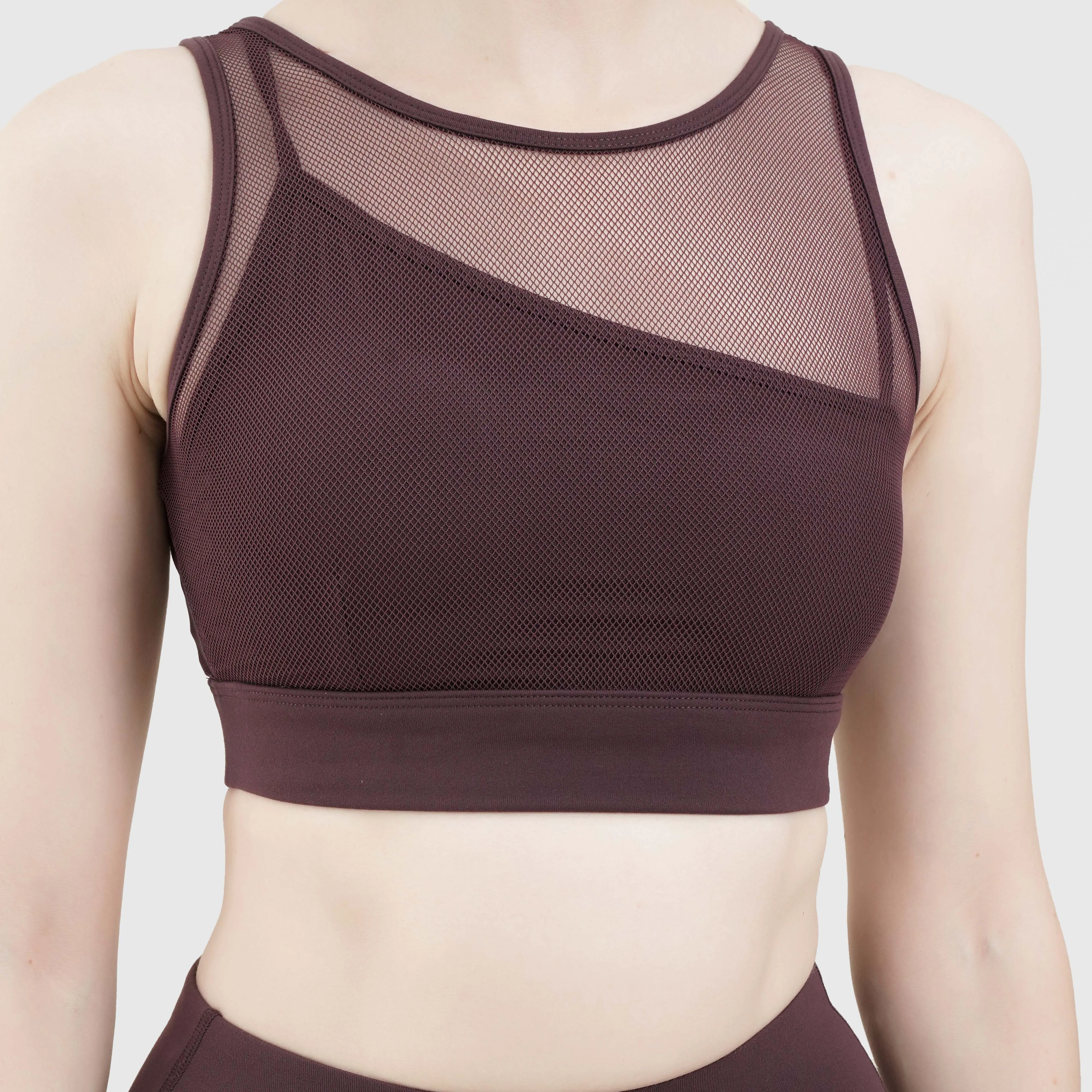 Mesh Sports Bra (Burgundy)