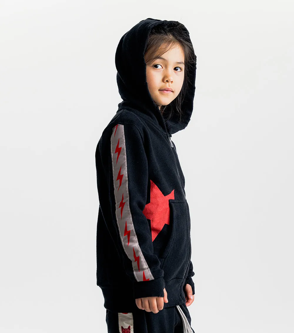 mini bolts zip hoodie