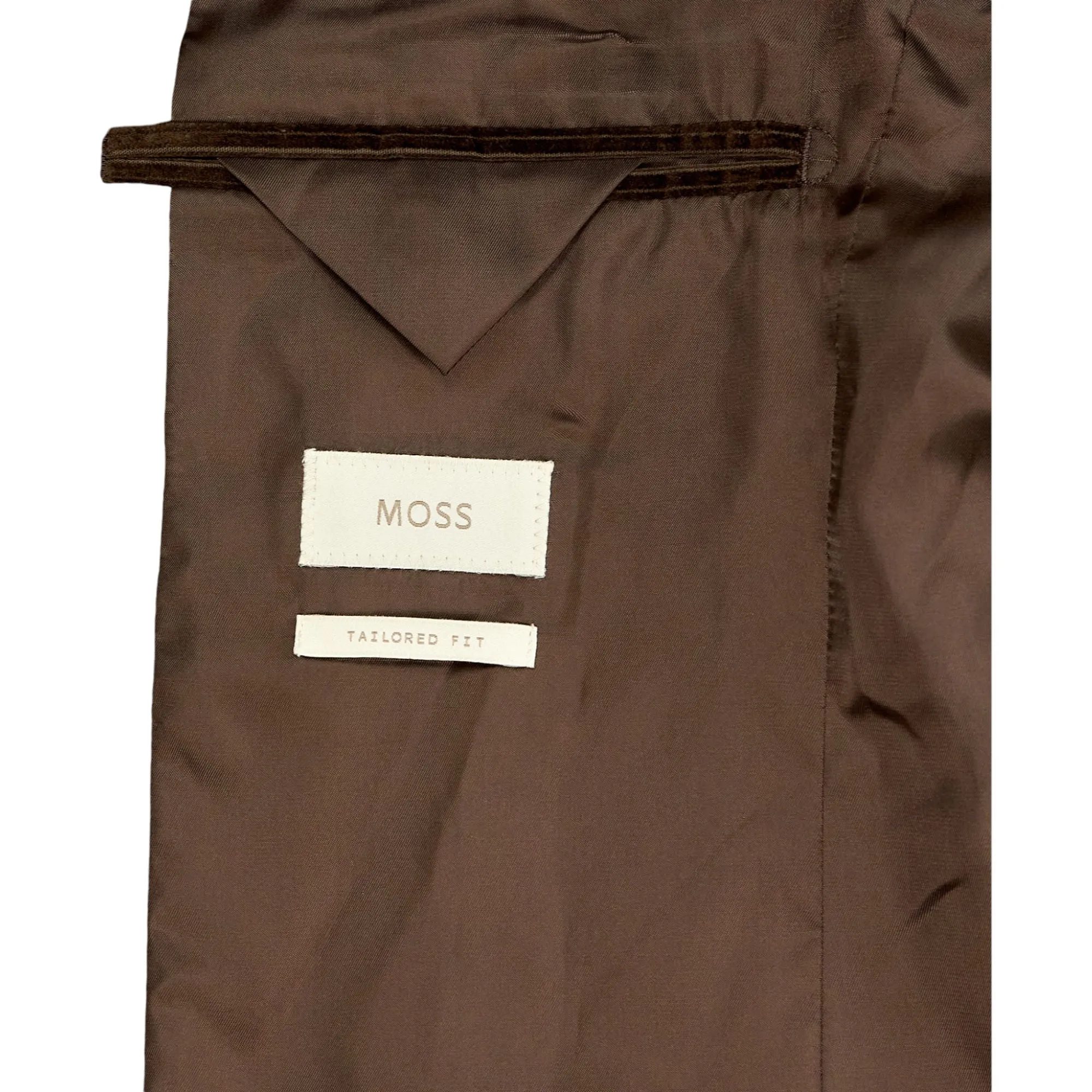 Moss Brown Tailored Fit Double Breasted Blazer