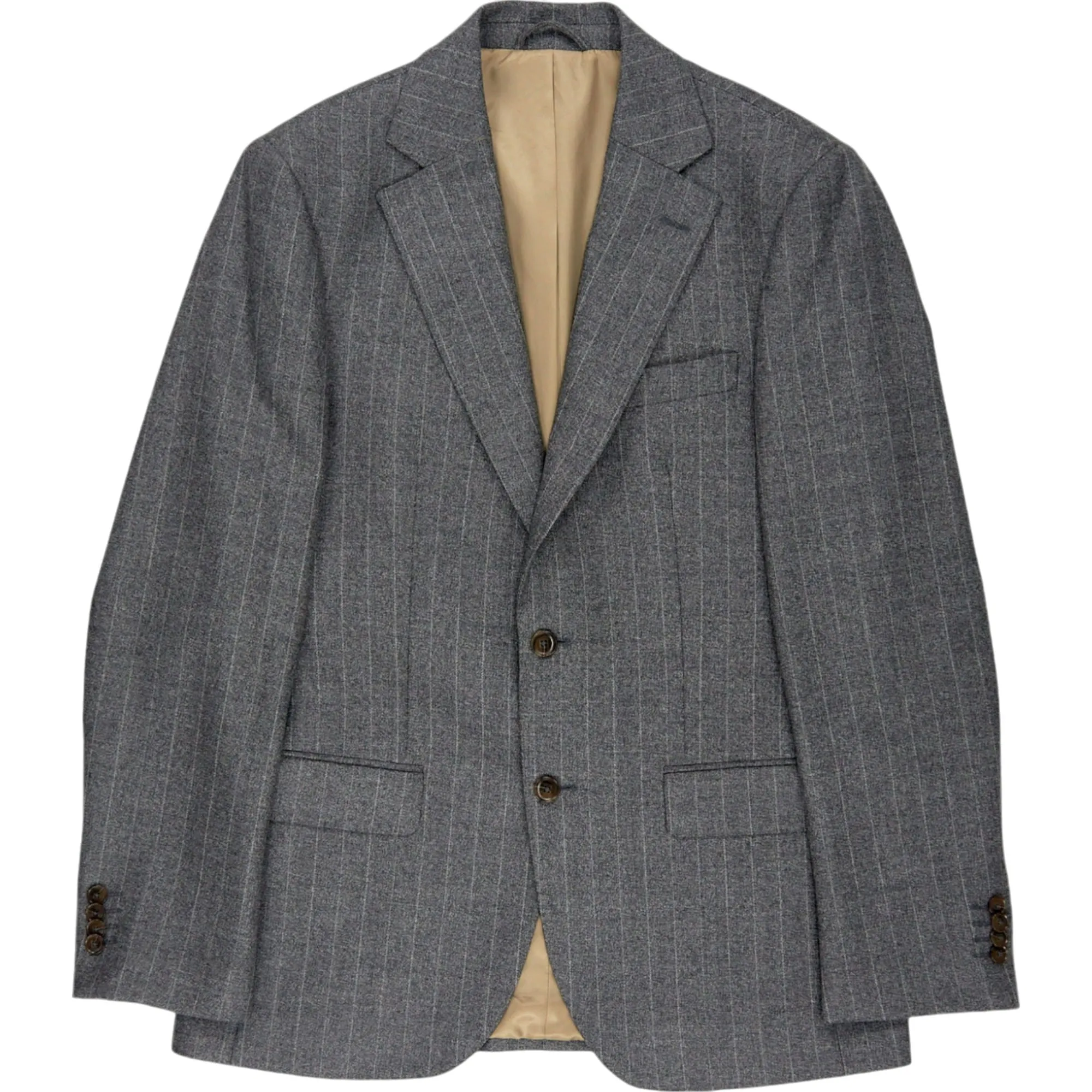 Moss Grey Pinstripe Regular Fit Blazer