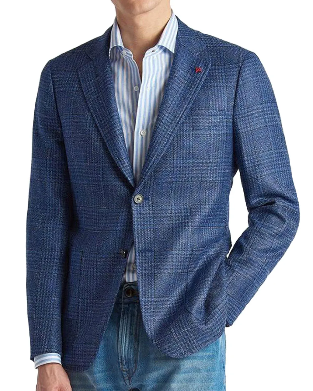 Multi Blue Plaid Sportcoat