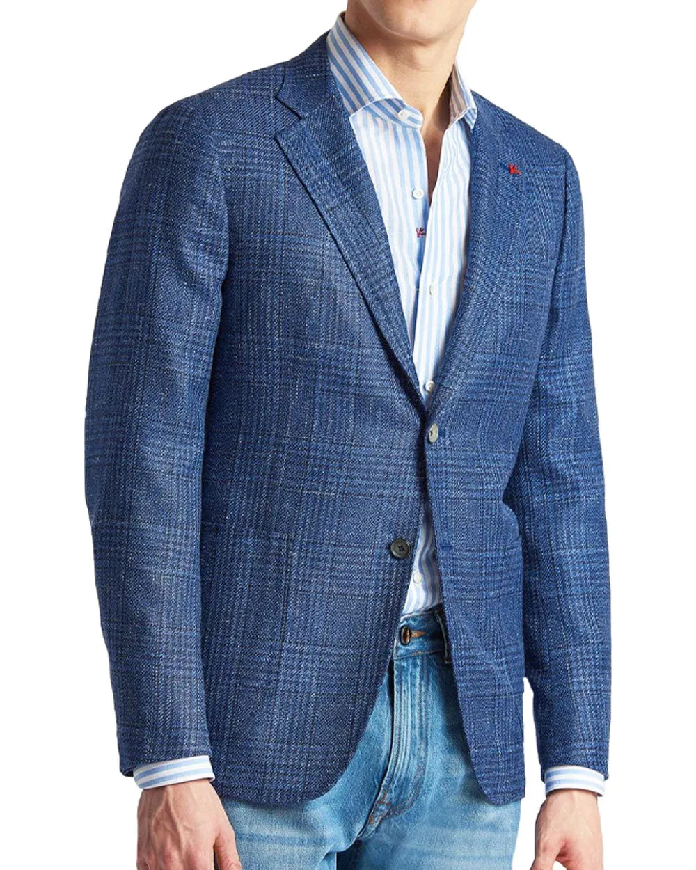 Multi Blue Plaid Sportcoat