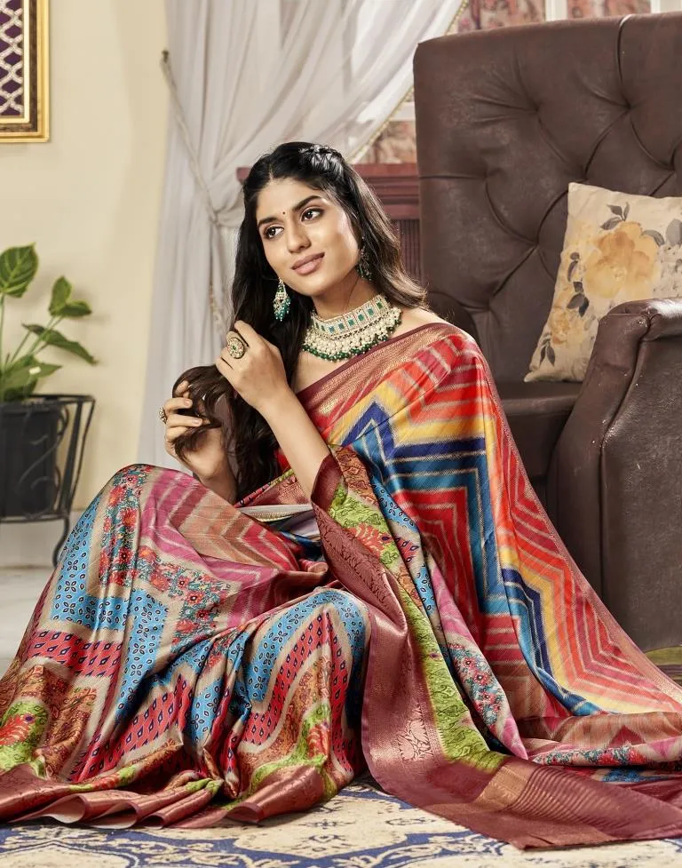 Multi Silk Printed Sarees