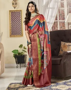 Multi Silk Printed Sarees