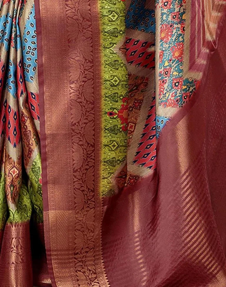 Multi Silk Printed Sarees