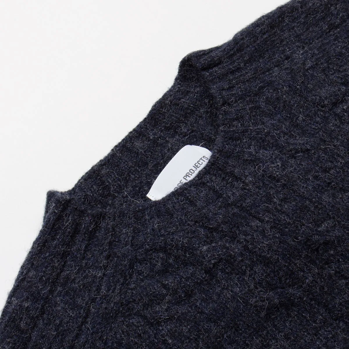 Norse Projects - Birnir Cable Lambswool Sweater - Charcoal Melange