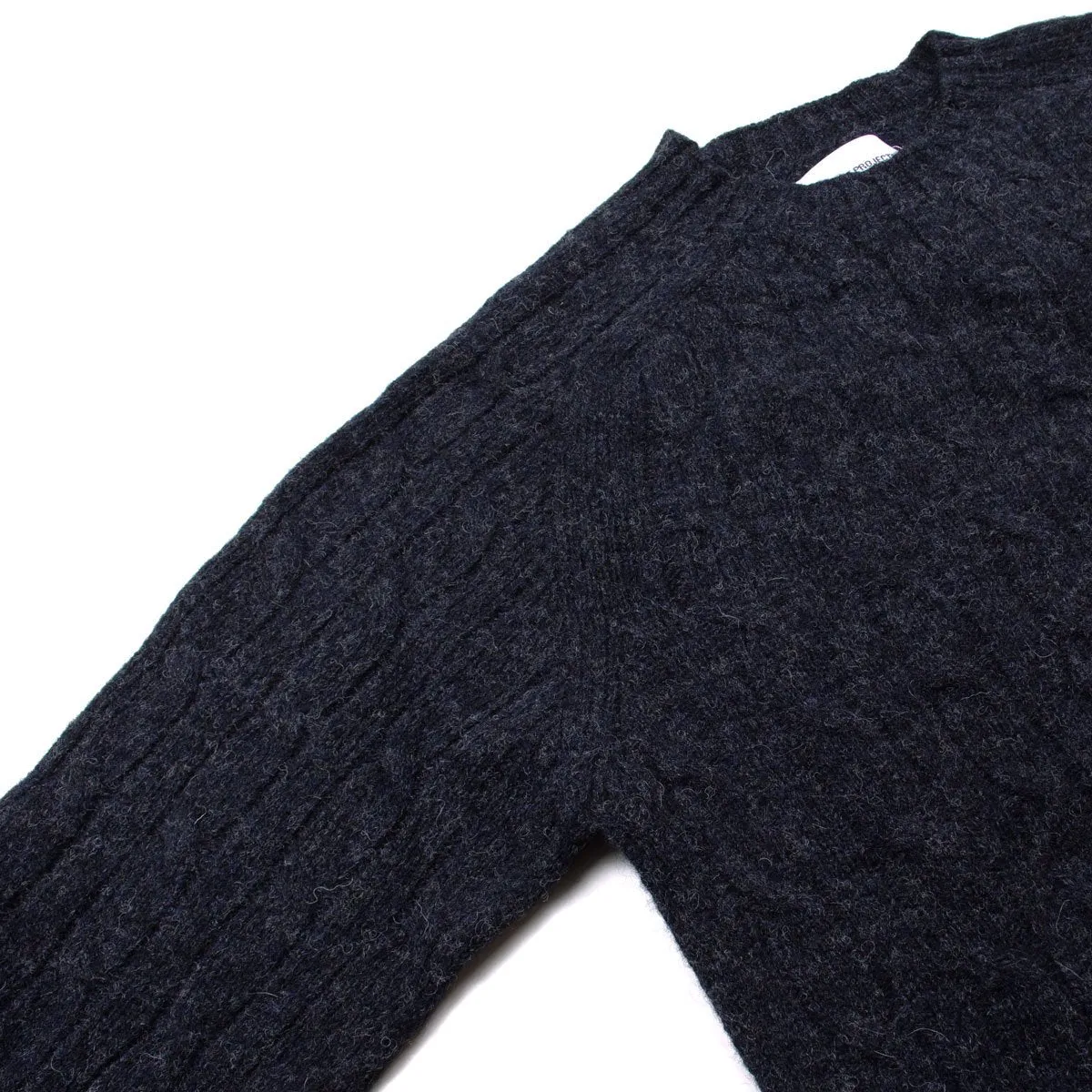 Norse Projects - Birnir Cable Lambswool Sweater - Charcoal Melange