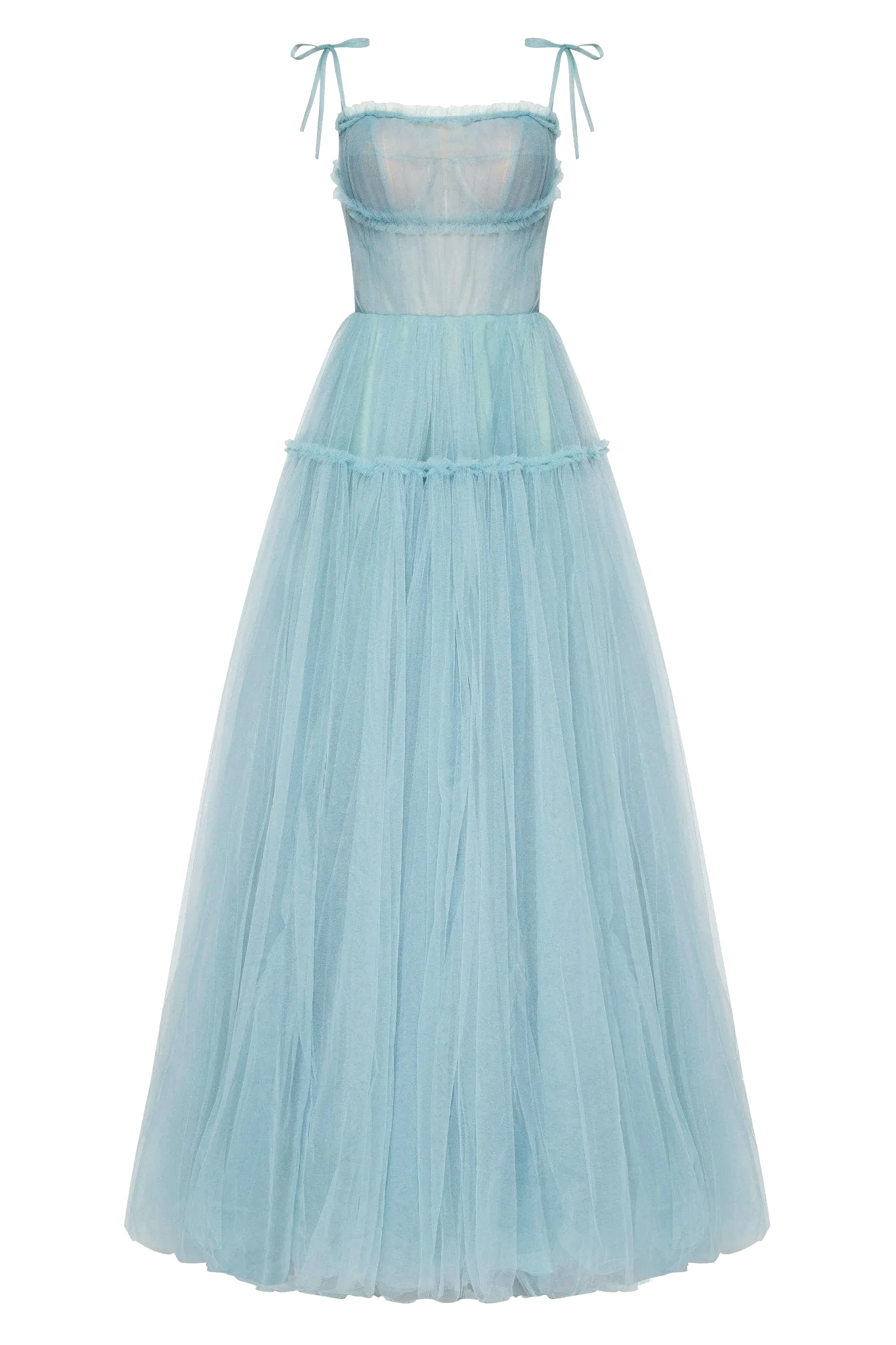 Ocean Wave Tie-straps tulle prom dress