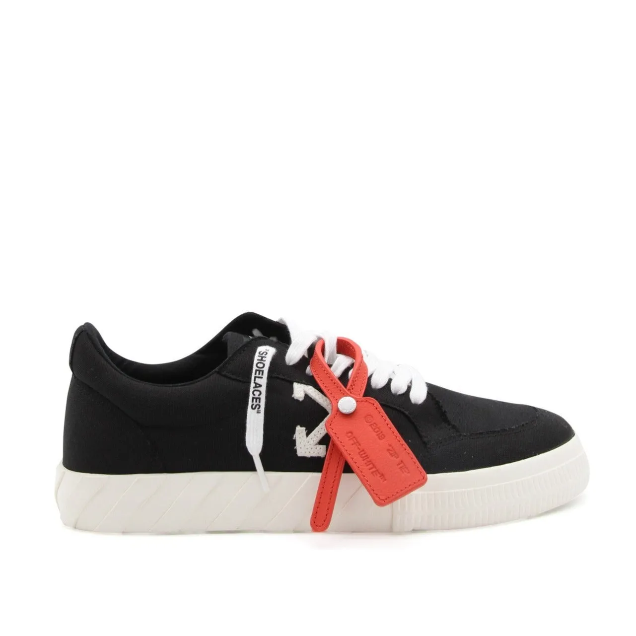 Off-White Low Vulcanized Canvas Sneakers Black Red